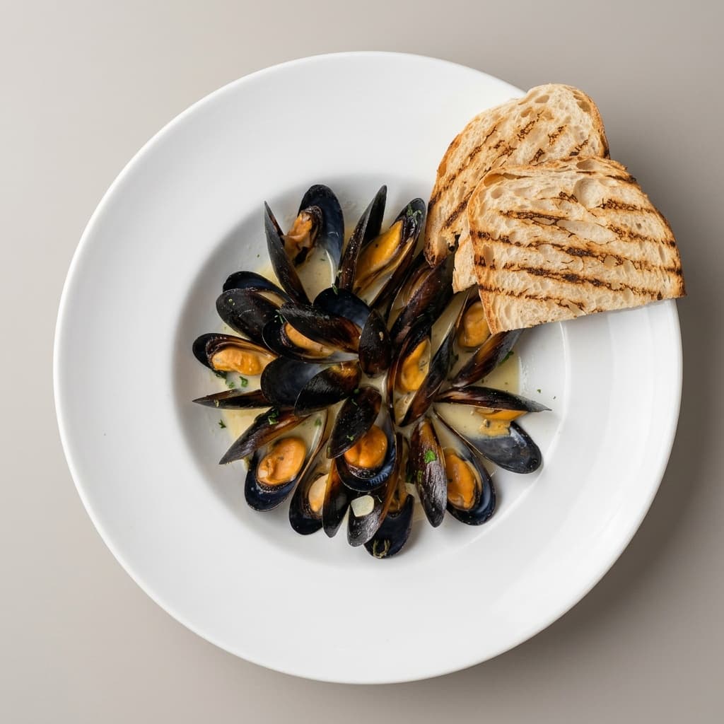 Мидии в сливочном соусе